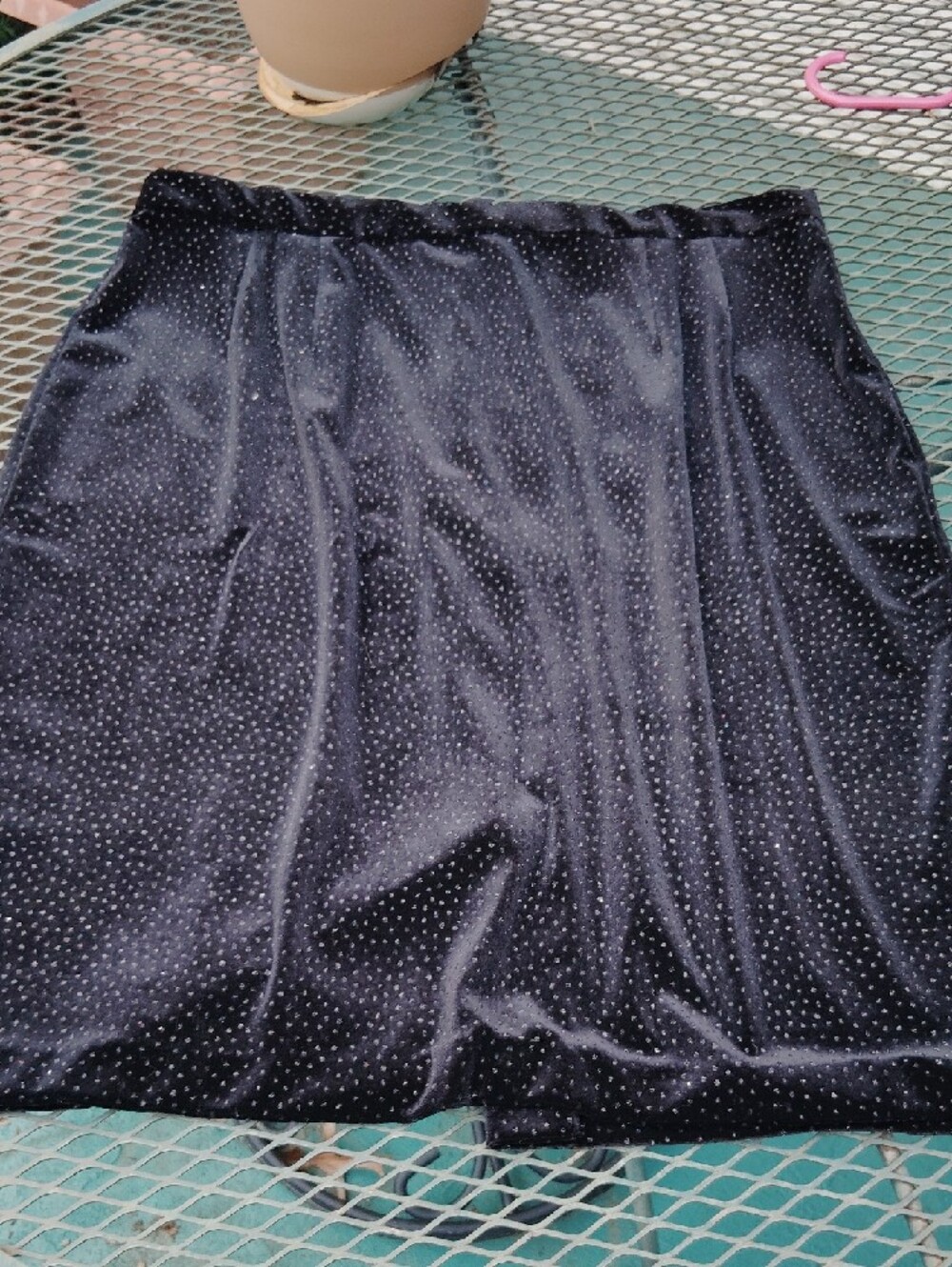 Black Velvet Suede Formal Metallic Skirt